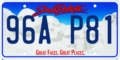 SD license plate 96AP81