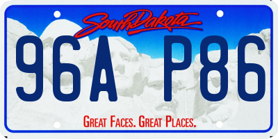 SD license plate 96AP86