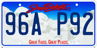 SD license plate 96AP92