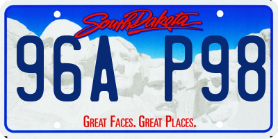 SD license plate 96AP98