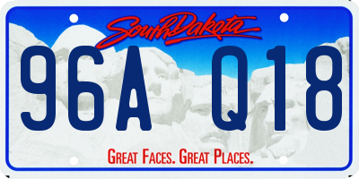 SD license plate 96AQ18