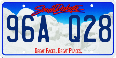 SD license plate 96AQ28
