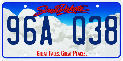 SD license plate 96AQ38