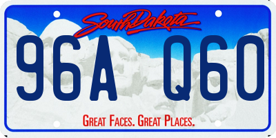 SD license plate 96AQ60
