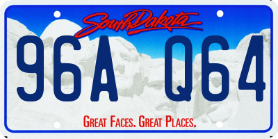 SD license plate 96AQ64