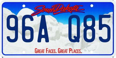 SD license plate 96AQ85