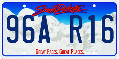 SD license plate 96AR16