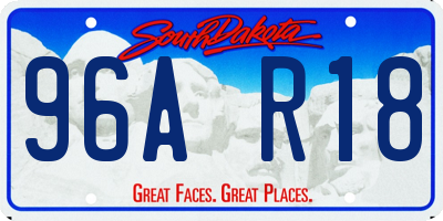 SD license plate 96AR18