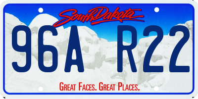 SD license plate 96AR22