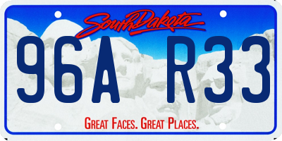 SD license plate 96AR33