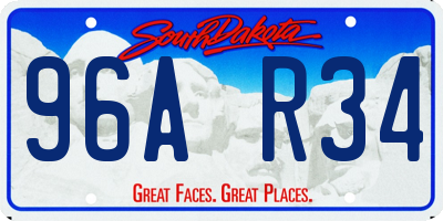 SD license plate 96AR34