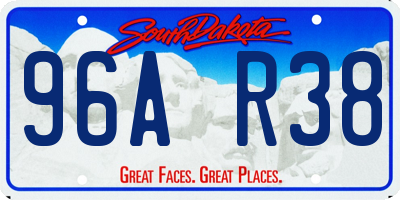 SD license plate 96AR38