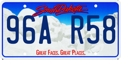 SD license plate 96AR58
