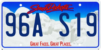 SD license plate 96AS19