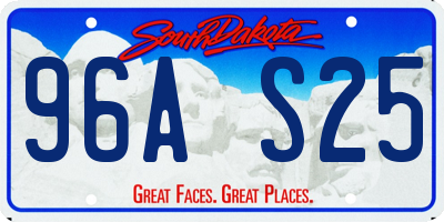 SD license plate 96AS25