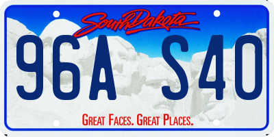 SD license plate 96AS40