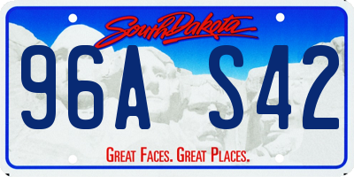 SD license plate 96AS42