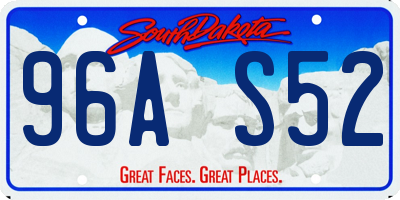 SD license plate 96AS52
