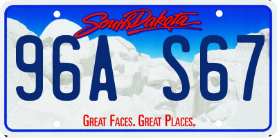 SD license plate 96AS67