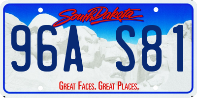 SD license plate 96AS81