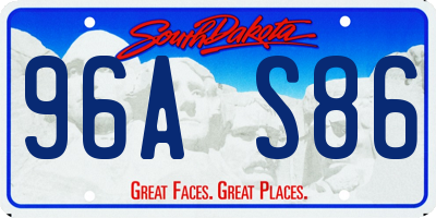 SD license plate 96AS86