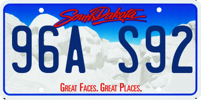 SD license plate 96AS92