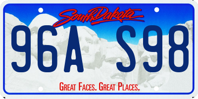 SD license plate 96AS98