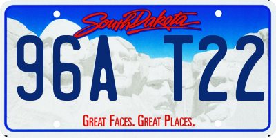 SD license plate 96AT22