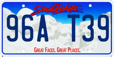 SD license plate 96AT39