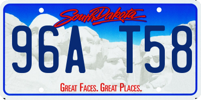 SD license plate 96AT58