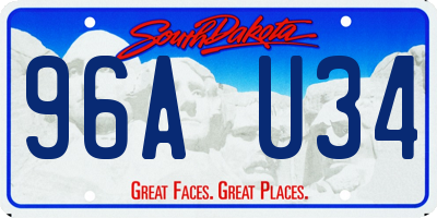 SD license plate 96AU34