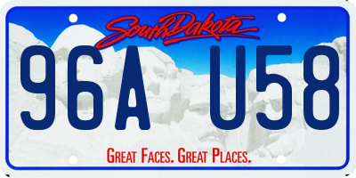 SD license plate 96AU58