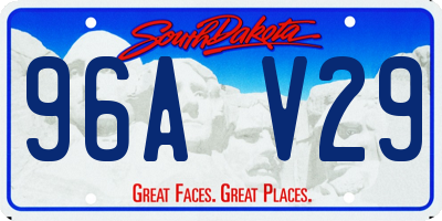 SD license plate 96AV29