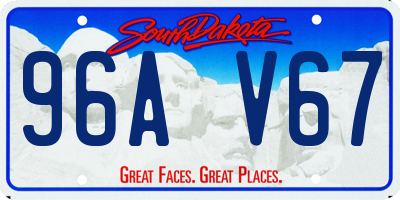 SD license plate 96AV67