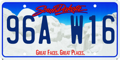 SD license plate 96AW16
