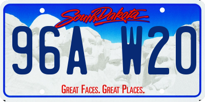 SD license plate 96AW20