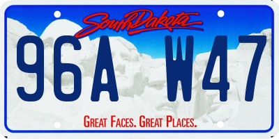 SD license plate 96AW47