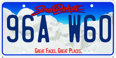 SD license plate 96AW60