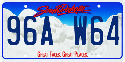 SD license plate 96AW64