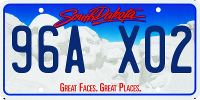 SD license plate 96AX02
