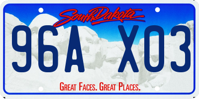 SD license plate 96AX03