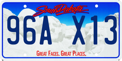 SD license plate 96AX13