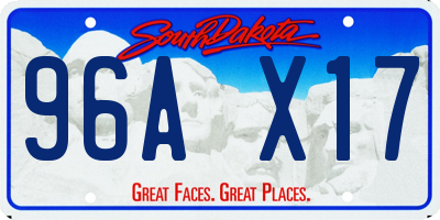 SD license plate 96AX17