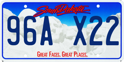 SD license plate 96AX22