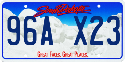SD license plate 96AX23