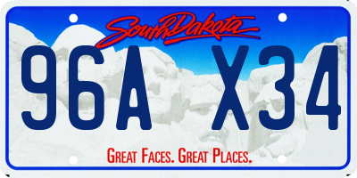SD license plate 96AX34