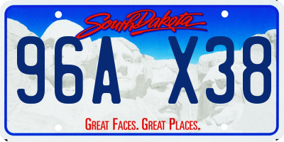 SD license plate 96AX38