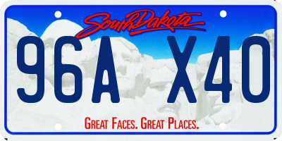 SD license plate 96AX40