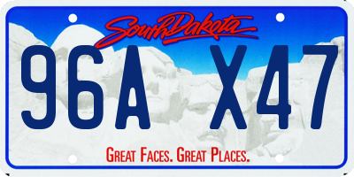 SD license plate 96AX47