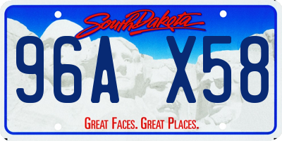SD license plate 96AX58